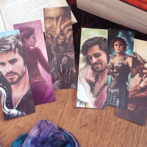 Once Upon A Time bookmarks | Captain Swan, Outlaw Queen, Regina, Rumplestiltskin | book gifts