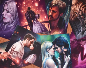 Once Upon A Time prints | medium prints (A5/~8x6") | Captain Swan, Snow & Charming, Hook, Regina, Rumplestiltskin, and more