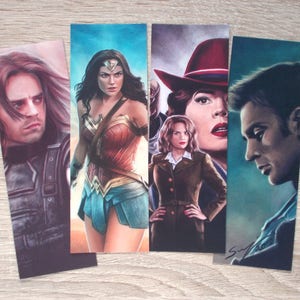 Superhero bookmarks featuring Bucky, Cap, Thor, Loki and more book gifts image 3