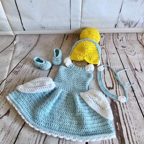 Baby Princess Outfit - Baby Princess Set - Baby Photo Outfit - Baby Photo Prop - Princess Outfit - Crochet Princess Set - Princess Dress