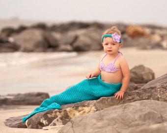 Mermaid Baby Set - Baby Mermaid Set - Baby Mermaid Tail - Mermaid Costume Baby - Baby Mermaid Outfit - Baby Photo Outfit - Baby Photo Prop