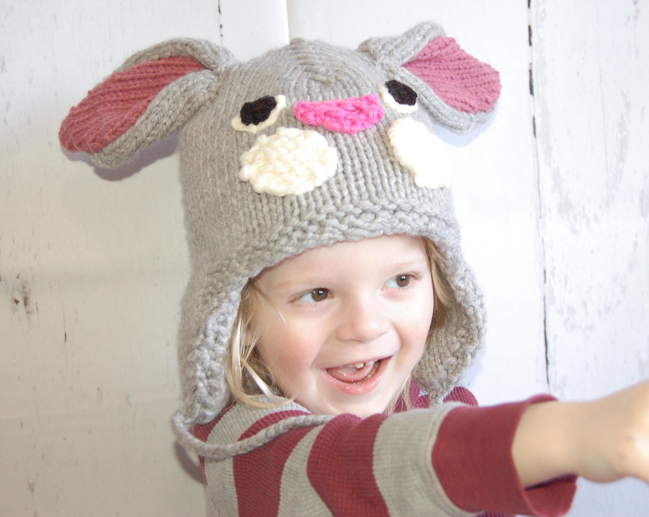 Rabbit Hat Bunny Hat Earflap Hat Toque Winter Hat Etsy