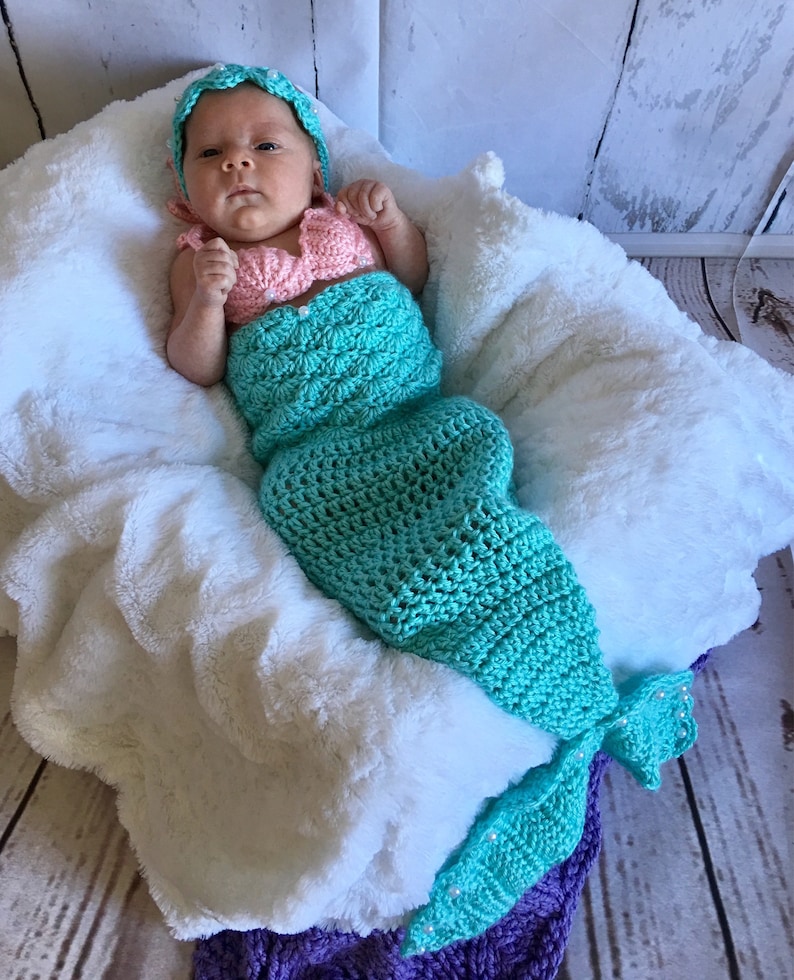 Baby Mermaid Costume Baby Mermaid Outfit Newborn Mermaid Etsy