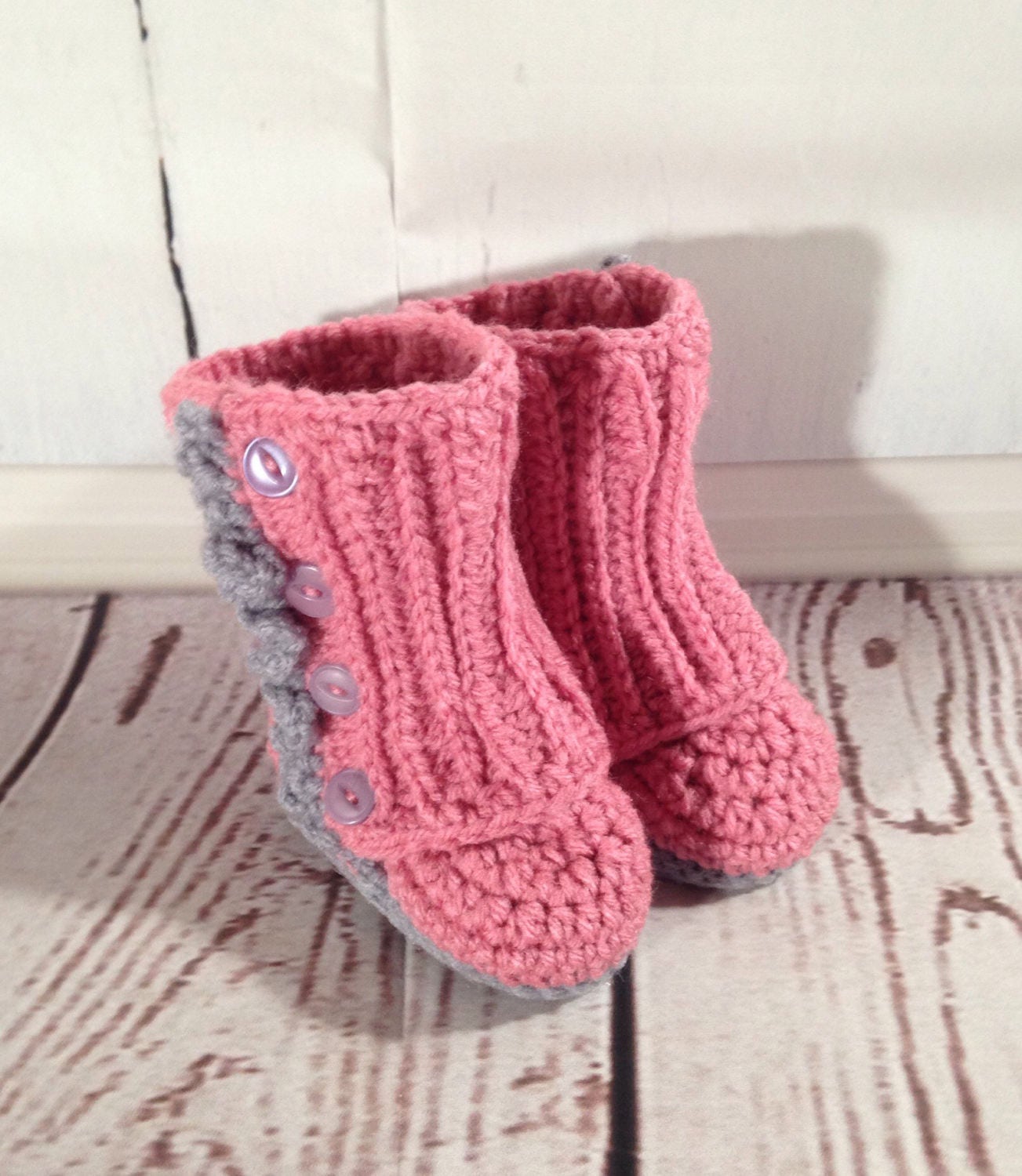 Pink Boots Baby Booties Baby Boots Baby Girl Booties Etsy