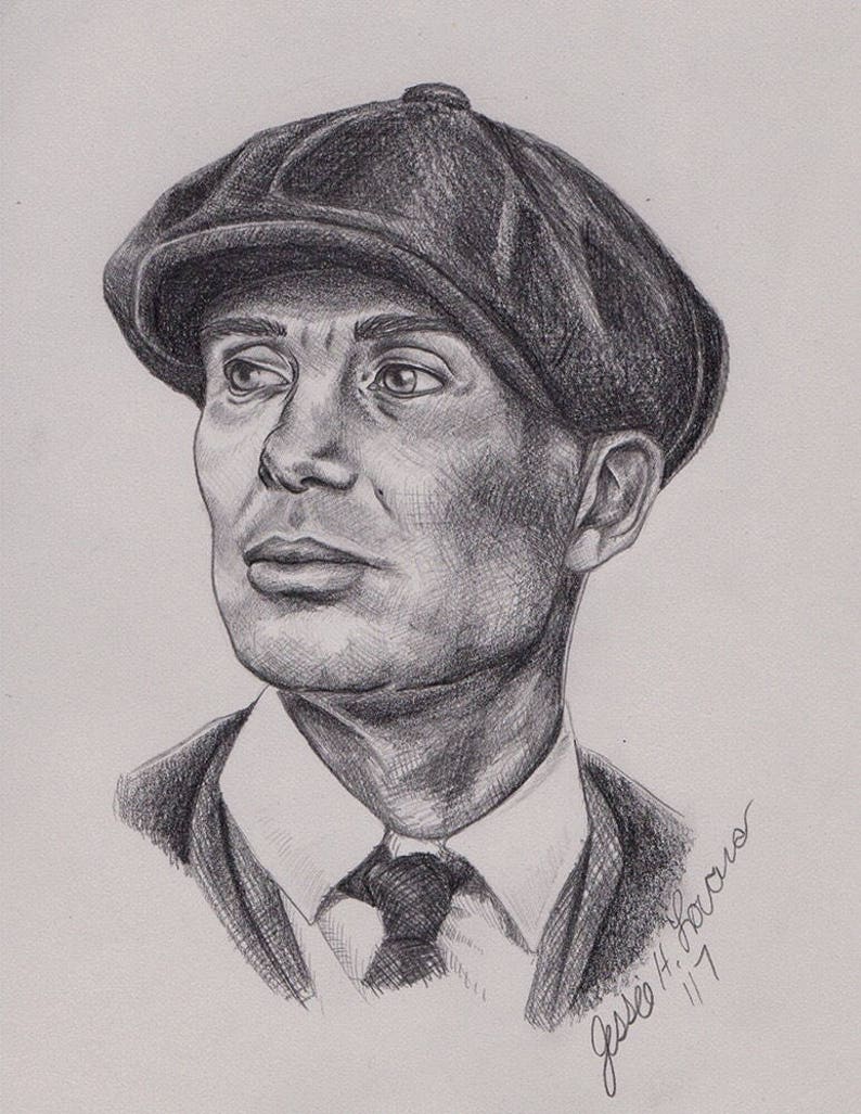 Рисунок томаса шелби карандашом для срисовки