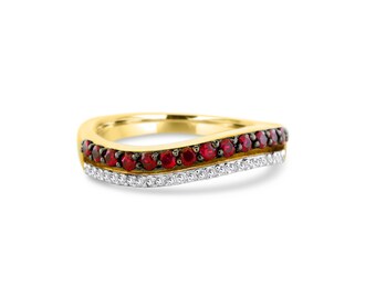 Ruby and Diamond 10K Yellow Gold Ring