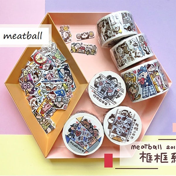 Meatball | 2018 Frame series collection high quality washi masking tape samplers & full rolls - perfect for planner/album/crafting/scrapbook