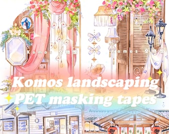 Komos | 2021 Landscaping Reprinted Collection hochwertige PET Kunststoff Masking Tape Sampler - perfekt für Journal/TN/Planer/Album/Basteln