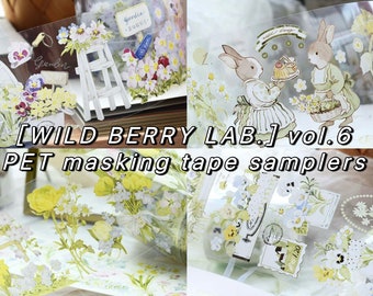 Wildberry-lab | vol.6 hoogwaardige PET-masking tape-samplers - perfect voor TN/dagboek/planner/album/crafting/scrapbook/home deco