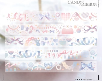 Papergame Studio | Candy Ribbon high quality PET masking tape samples - perfect for planner/album/crafting/scrapbook