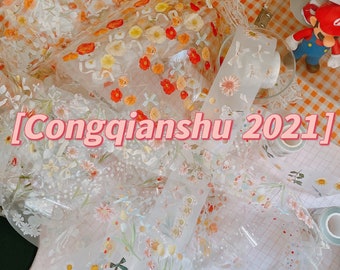 Congqianshu / Campioni di nastro adesivo in PET di alta qualità originali 2021 - perfetti per planner / album / crafting / scrapbook / confezione regalo / home deco