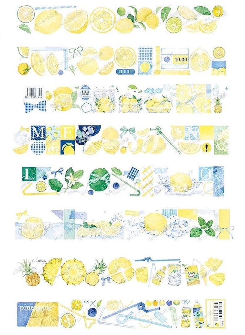 Neinei Full Of Summer Serie hochwertige PET Masking Tape Muster perfekt für Planer/Album/Bastelarbeiten The Lemon