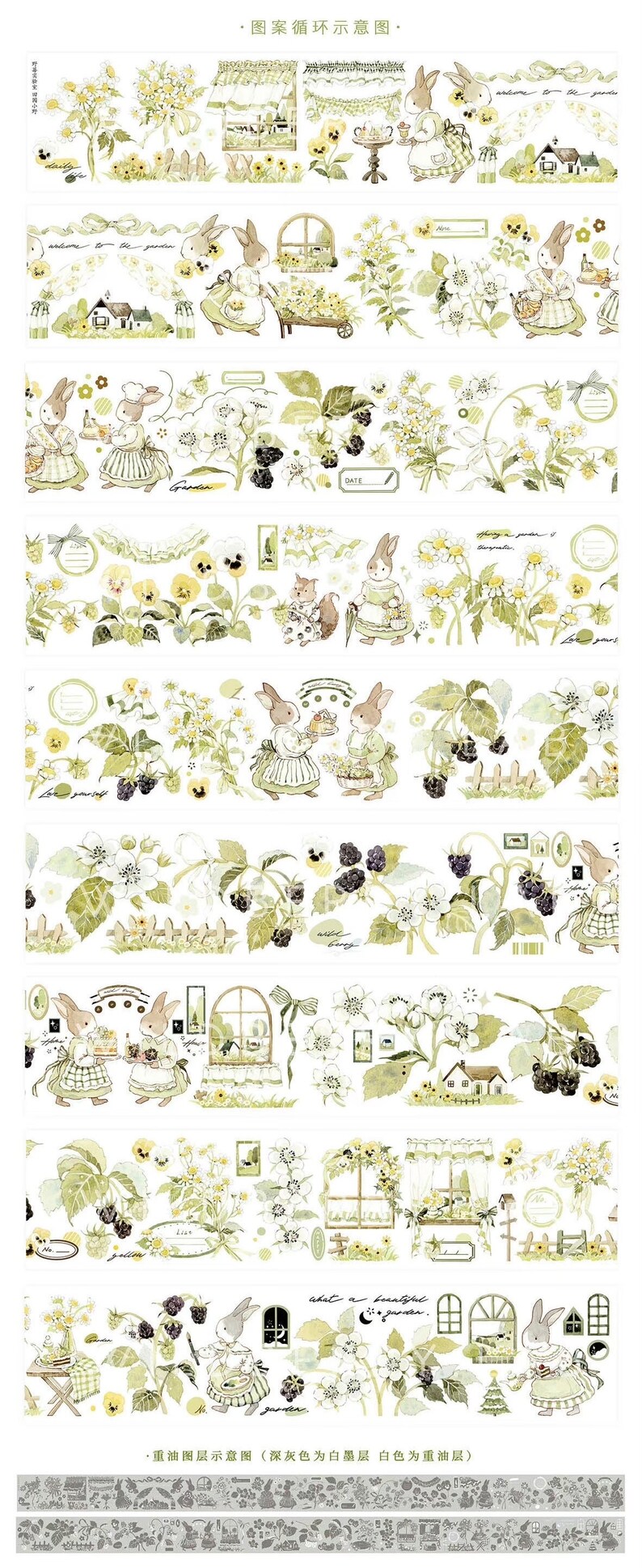 Waldbeer-Labor vol.6 hochwertige PET Masking Tape Muster perfekt für TN/Journal/Planer/Album/Bastelarbeiten/Scrapbook/Home-Deco Little Field=6×200cm