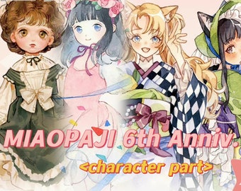 MIAOPAJI | 6th Anniv. character collection high quality clear PET plastic masking tape samplers perfect for planner/album/crafting/scrapbook