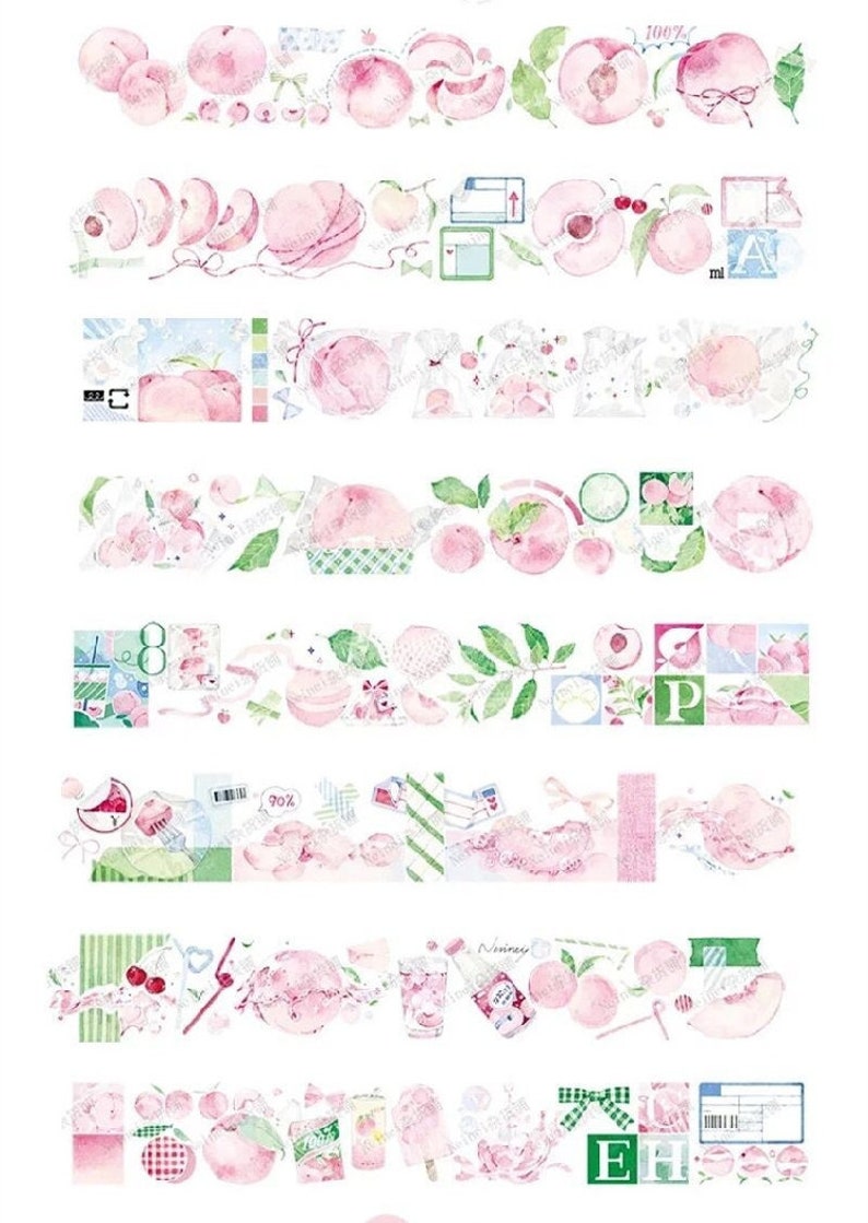 Neinei Full Of Summer Serie hochwertige PET Masking Tape Muster perfekt für Planer/Album/Bastelarbeiten The Peach