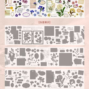 MooKA Studio vol.4 hochwertige PET Masking Tape Sampler & Sticker Sets perfekt für Journal/TN/Planner/Album/Basteln/Scrapbook Plant Collections