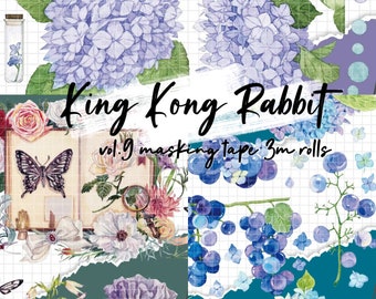 King Kong Rabbit | vol.9 original collection high quality clear PET masking tape 3m rolls - perfect for journal/planner/TN/album/scrapbook