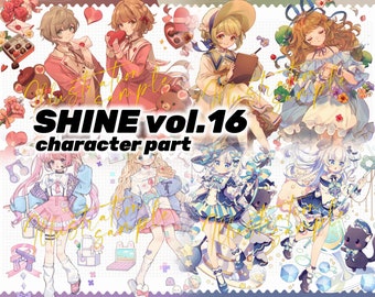 SHINE / vol.16 character part colección original de alta calidad clara PET enmascaramiento tape samplers perfectos para diario / TN / planificador / álbum / elaboración