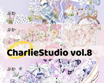 CharlieStudio / vol.8 collezione originale part2 campionatori di nastri per mascheratura in plastica PET trasparente di alta qualità perfetti per diario / TN / pianificatore / crafting