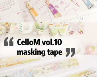 Cello | vol.10 originele collectie hoogwaardige doorzichtige PET-plastic masking tape-samplers - perfect voor dagboek/TN/planner/album/knutselen