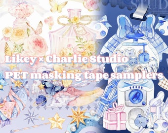 Likey × Charlie Studio / collab campionatori di nastro adesivo in plastica PET trasparente di alta qualità perfetti per diario / TN / pianificatore / album / crafting / scrapbook