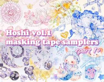 Hoshi | Vol.1 original Collection Part 1 hochwertige klare PET Kunststoff Masking Tape Sampler perfekt für Journal/TN/Planner/Basteln/Album