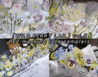 Wildberry Lab / vol.5 muestras de cinta adhesiva PET de alta calidad - perfectas para TN/diario/planificador/álbum/crafting/scrapbook/home deco