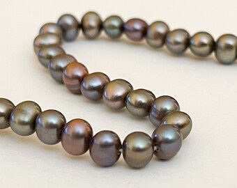 16 inch strand approx Peacock Potato Pearls 5mm