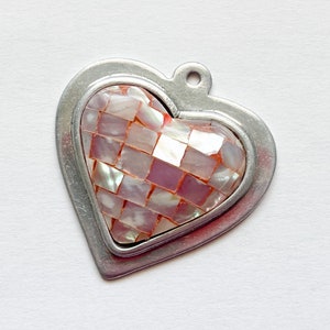 Red Abalone Shell Heart Pendant