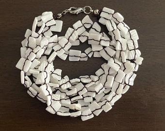 Moonshell Multi Strand Choker Necklace 16 1/2”