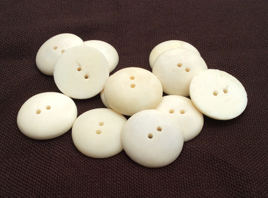 12pc Bone Round White Buttons Bone 28mm for Crafts and Accessories - Etsy