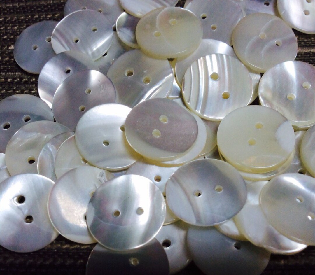 White Shell Button Lot 9mm-50 Pc - Etsy