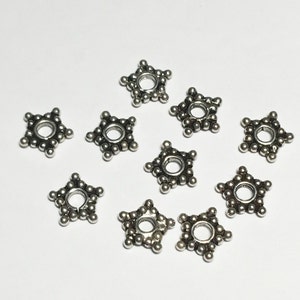 10 Bali Sterling Silver Spacer Beads 6mm