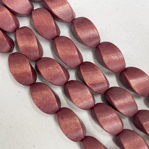 Wood Beads Oval Twist Terracota -16 Inch Strand