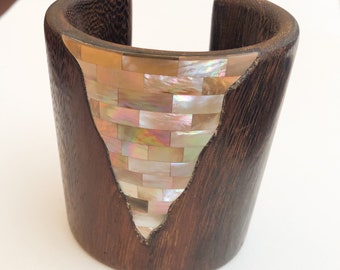 Statement Bangle Chunky Wood Cuff