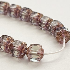 Cathedral Light Lavender Purple 6mm Czech Glass Beads~25 Pc