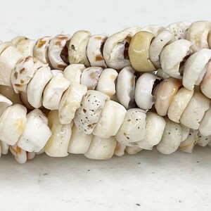 Genuine puka shell beads 10/11MM tiger puka Distressed