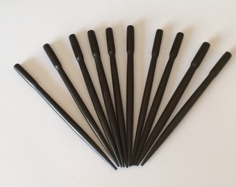 10 Black hair sticks shawl pins, wood hair sticks, small round hair sticks matte