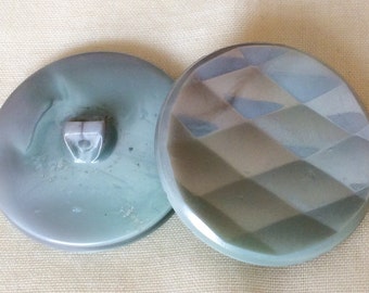 1 1/4" vintage glass button-2pc