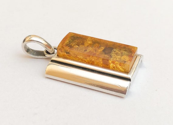 Nice Baltic Amber Pendant Sterling Silver - image 4