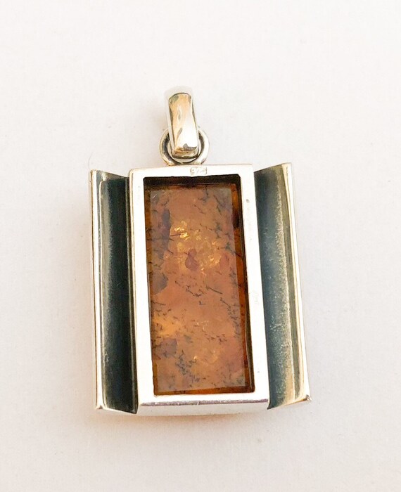 Nice Baltic Amber Pendant Sterling Silver - image 6