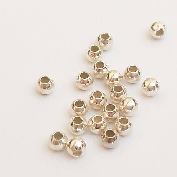 20 Sterling Silver 2mm Round Beads Seamless