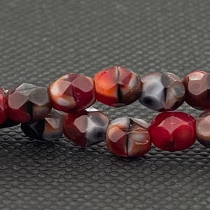 4MM Swirl Picasso Czech Glass Beads