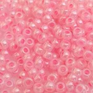 Japanese Seed Beads 11/0 Opaque Pink Destash 30 grams