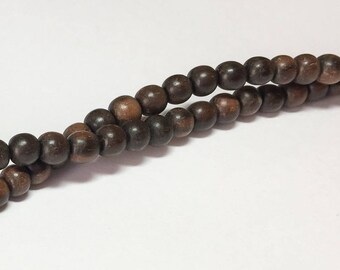 Natural Wood Beads, TIger Ebony Beads, 4mm Round