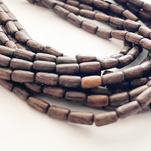 Natural Wood Beads, Robles beads 3x6mm rice shape beads