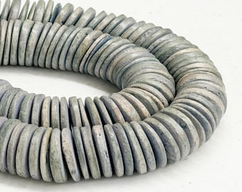 Gray Coconut Wood Discs: 20mm Coco Rondelle Beads (30pc)