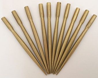 Hair sticks blanks small 4 1/2 inch round wood gold 10 pcs.