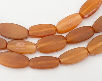 Golden horn beads 10x18 elongated oval 16" strand