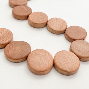 20MM Rosewood Coin Beads: Flat Round Natural Wood